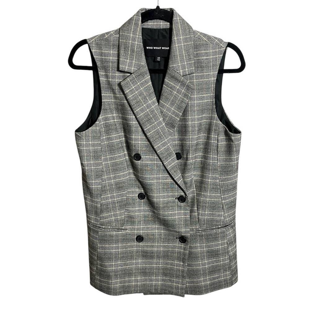 Who What Wear Plaid Blazer Vest Size medium